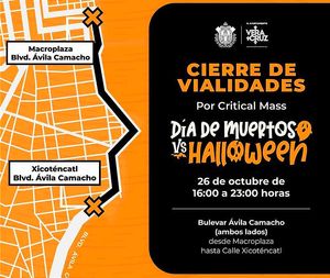 ¡CIERRAN BULEVAR POR RODABA DEL DÍA DE MUERTOS!