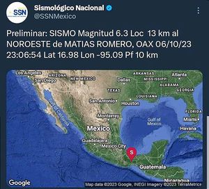 ¡HASTA TEMBLÓ! -* Acalambra sismo que preliminarmente registró 6.3 grados  * Epicentro en Oaxaca pero se sintió en Veracruz, Puebla, CDMX, Trae Varias Réplicas