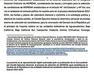 ¡EL SENADO NO APARECE! -Sale la convocatoria de MORENA y quitan a Veracruz de la lista