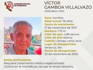 ¡ABUELITO DESAPARECE EN VERACRUZ! -Víctor Gamboa Villalvazo desapareció el 22 de noviembre