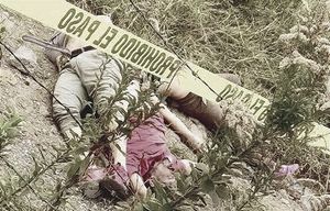 Cuatro Hombres y Una Mujer- ¡EJECUTADOS Y DEGOLLADOS! ...*Pobladores de Juchique de Ferrer reportaron el macabro hallazgo a la entrada de la parcela de una escuela primaria, entre la maleza, estaban tres cadáveres, a la distancia, otros dos.