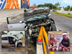 ¡TERMINAN LA PARRANDA ESTAMPADOS! SE DAN CONTRA EL BARANDAL DEL PUENTE DEL ESTERO