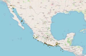 SISMO DE 5 EN GUERRERO! | - OTROS DE MENOR ESCALA A LO LARGO DE LA COSTA DEL PACIFICO