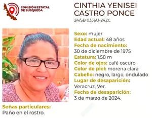 ¡DESAPARECE CINTHIA YENISEI EN EL PUERTO DE VERACRUZ!