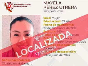 ¡LOCALIZAN CON VIDA A MAYELA DESAPARECIDA DESDE JUNIO DE 2023!