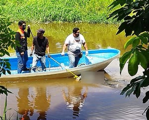 ¡SIN IDENTIFICAR CADÁVER FLOTANDO EN ARROYO!