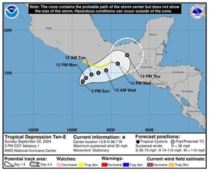 ¡ALERTA AZUL! - *Depresión tropical Diez-E