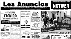 ...LOS ANUNCIOS, AVISOS Y DEMÁS! - VIERNES, 20 DE SEPTIEMBRE 2024