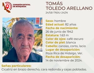 ¡DON TOMÁS DE 82 AÑOS DESAPARECIÓ EN POZA RICA!