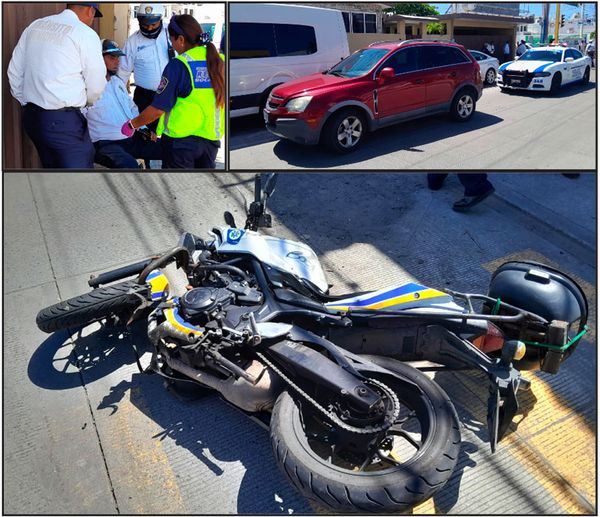 ¡MOTO-PATRULLERO CHOCÓ CON CAMIONETÓN!