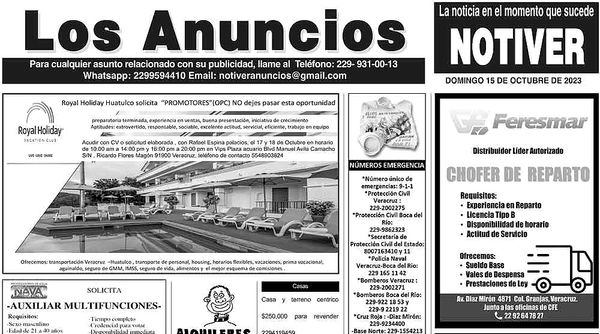 ...LOS ANUNCIOS, AVISOS Y DEMÁS! - DOMINGO, 15 DE OCTUBRE 2023