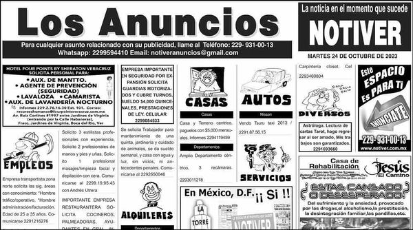 ...LOS ANUNCIOS, AVISOS Y DEMÁS! - MARTES, 24 DE OCTUBRE 2023