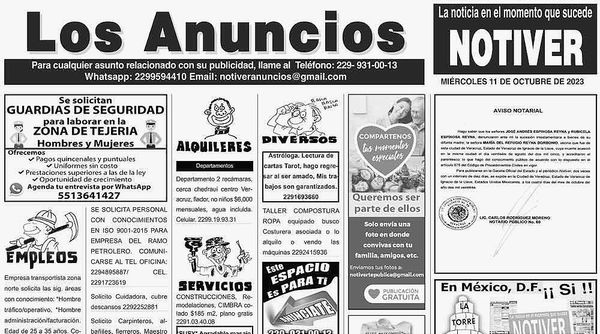 ...LOS ANUNCIOS, AVISOS Y DEMÁS! - MIÉRCOLES, 11 DE OCTUBRE 2023