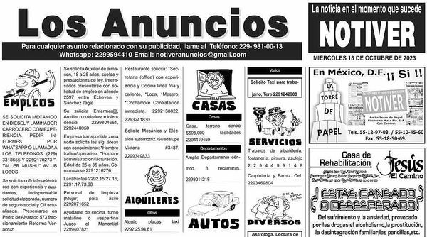 ...LOS ANUNCIOS, AVISOS Y DEMÁS! - MIÉRCOLES, 18 DE OCTUBRE 2023