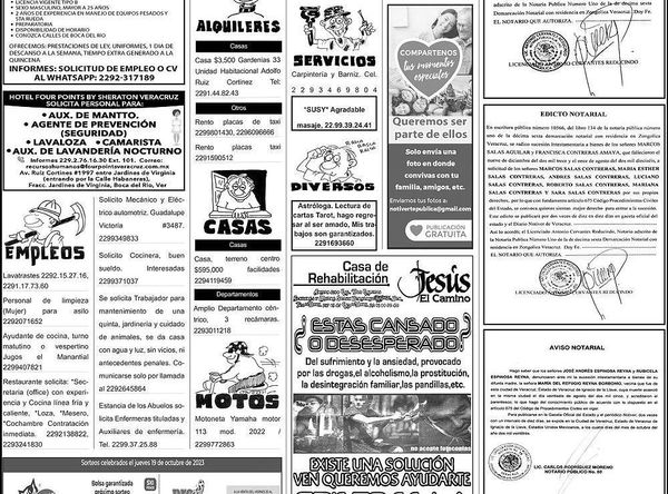 ...LOS ANUNCIOS, AVISOS Y DEMÁS! - VIERNES, 20 DE OCTUBRE 2023