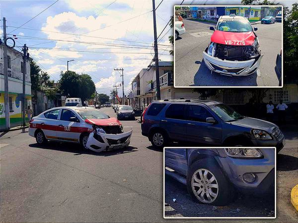 DEJAN  CHIMUELO AL TAXI EN ¡TAXI VS CAMIONETA! -Quedó en Puro Susto