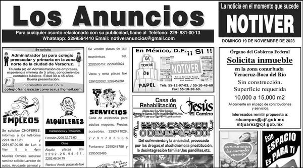 ...LOS ANUNCIOS, AVISOS Y DEMÁS! - DOMINGO, 19 DE NOVIEMBRE 2023