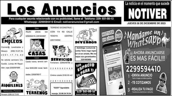 ...LOS ANUNCIOS, AVISOS Y DEMÁS! - JUEVES, 28 DE DICIEMBRE 2023