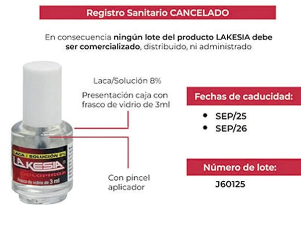 ¡COFEPRIS EMITE ALERTA POR FALSIFICACIÓN DEL PRODUCTO LAKESIA!