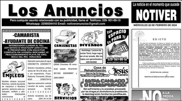 ...LOS ANUNCIOS, AVISOS Y DEMÁS! - MIÉRCOLES, 28 DE FEBRERO 2024