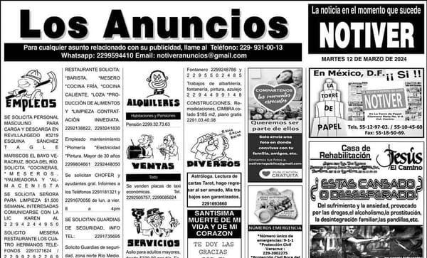 ...LOS ANUNCIOS, AVISOS Y DEMÁS! - MARTES, 12 DE MARZO 2024