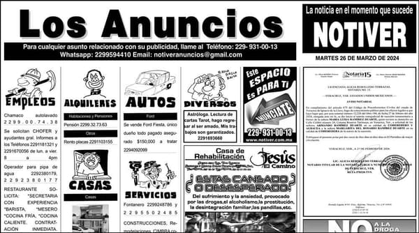 ...LOS ANUNCIOS, AVISOS Y DEMÁS! - MARTES, 26 DE MARZO 2024