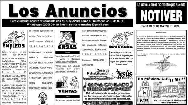 ...LOS ANUNCIOS, AVISOS Y DEMÁS! - SÁBADO, 9 DE MARZO 2024