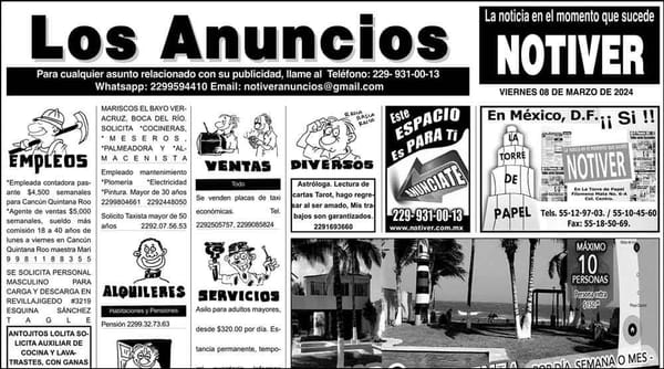 ...LOS ANUNCIOS, AVISOS Y DEMÁS! - VIERNES, 8 DE MARZO 2024