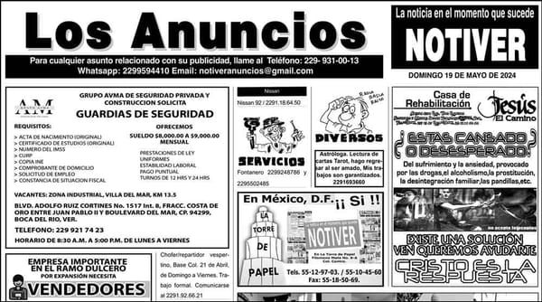 ...LOS ANUNCIOS, AVISOS Y DEMÁS! - DOMINGO, 19 DE MAYO 2024