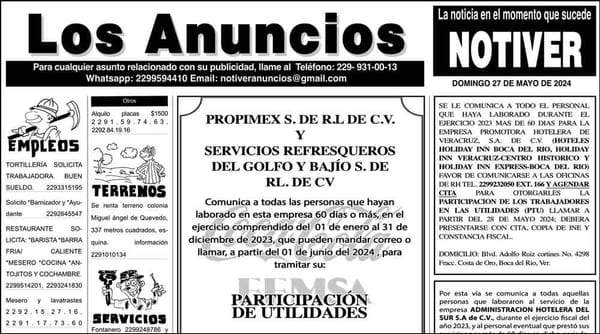 ...LOS ANUNCIOS, AVISOS Y DEMÁS! - DOMINGO, 26 DE MAYO 2024