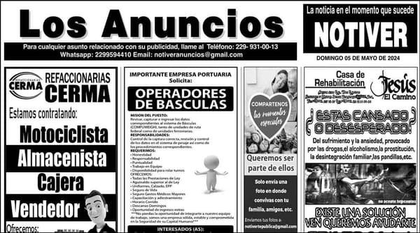 ...LOS ANUNCIOS, AVISOS Y DEMÁS! - DOMINGO, 5 DE MAYO 2024