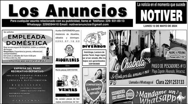 ...LOS ANUNCIOS, AVISOS Y DEMÁS! - LUNES, 13 DE MAYO 2024