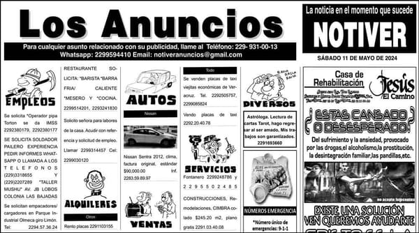 ...LOS ANUNCIOS, AVISOS Y DEMÁS! - SÁBADO, 11 DE MAYO 2024