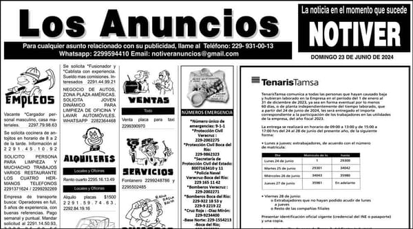 ...LOS ANUNCIOS, AVISOS Y DEMÁS! - DOMINGO, 23 DE JUNIO 2024