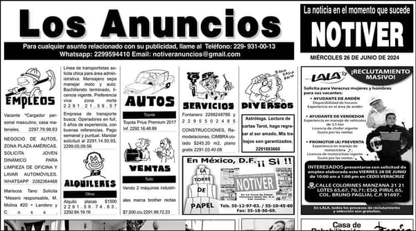 ...LOS ANUNCIOS, AVISOS Y DEMÁS! - MIÉRCOLES, 26 DE JUNIO 2024
