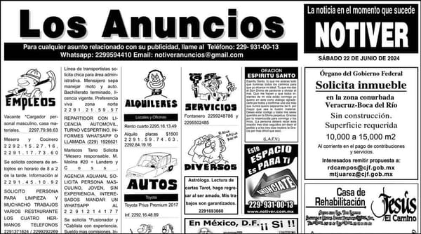 ...LOS ANUNCIOS, AVISOS Y DEMÁS! - SÁBADO, 22 DE JUNIO 2024