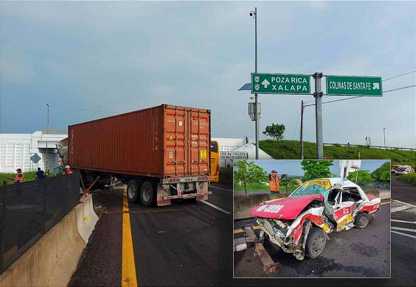 ¡ENCONTRONAZO EN LA VERACRUZ-CARDEL! - TRÁILER VS TAXI *PELIGROSA SALIDA NORTE