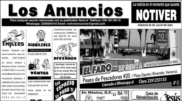 ...LOS ANUNCIOS, AVISOS Y DEMÁS! - SÁBADO, 6 DE JULIO 2024