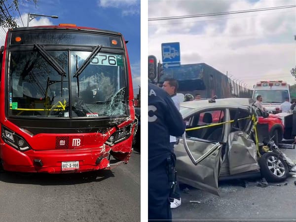 ¡METROBÚS SE LLEVA 11 AUTOS Y UNA MOTO! - “NOMÁS VI CÓMO VOLÓ EL DE LA MOTO”