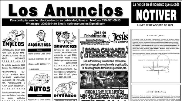 ...LOS ANUNCIOS, AVISOS Y DEMÁS! - LUNES, 12 DE AGOSTO 2024