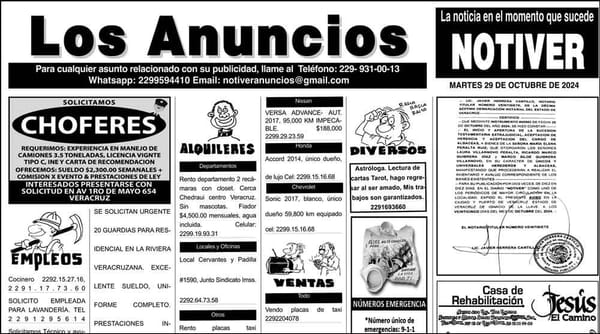 ...LOS ANUNCIOS, AVISOS Y DEMÁS! - MARTES, 29 DE OCTUBRE 2024