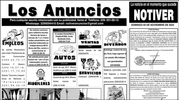 ...LOS ANUNCIOS, AVISOS Y DEMÁS! - DOMINGO, 3 DE NOVIEMBRE 2024