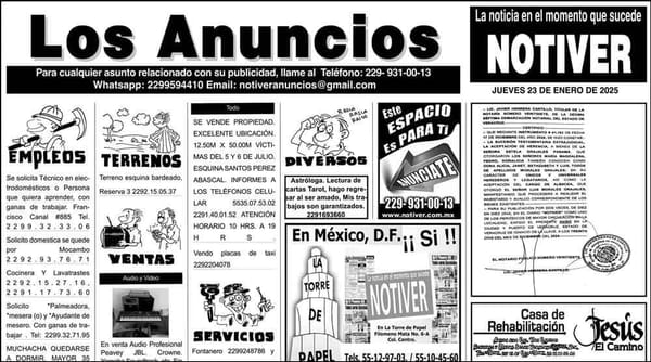 ...LOS ANUNCIOS, AVISOS Y DEMÁS! - JUEVES, 23 DE ENERO 2025