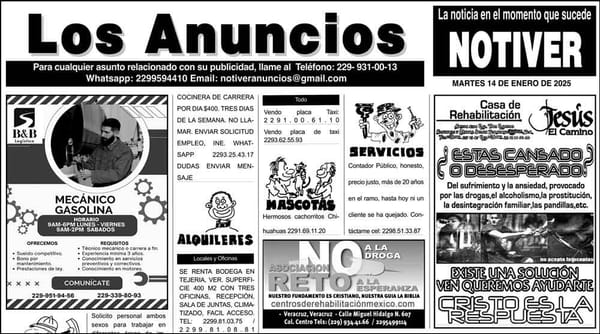 ...LOS ANUNCIOS, AVISOS Y DEMÁS! - MARTES, 14 DE ENERO 2025