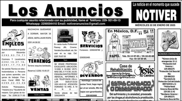 ...LOS ANUNCIOS, AVISOS Y DEMÁS! - MIÉRCOLES, 22 DE ENERO 2025