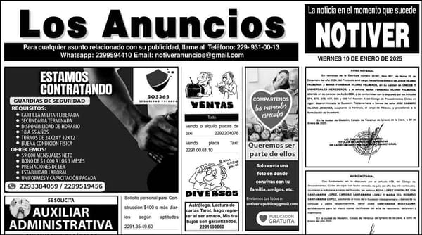 ...LOS ANUNCIOS, AVISOS Y DEMÁS! - VIERNES, 10 DE ENERO 2025