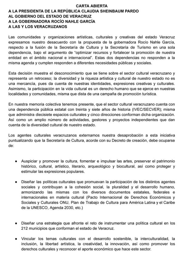 ¡NO LES GUSTÓ LA FUSIÓN DE CULTURA Y DE TURISMO! - SACAN HASTA CARTA